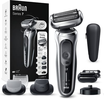 Braun Series 7 71-S4862cs - Elektrisch Scheerapparaat Mannen - Met 3 EasyClick-opzetstukken - Oplaadstandaard - Zilver
