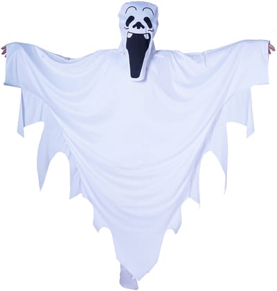 Halloween Kostuum Spook Kind – Verkleedpak – Inclusief Masker en Gewaad - 4-6 Jaar