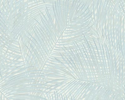 BLAUW GROENE PALMBLADEREN BEHANG - AS Creation Sumatra
