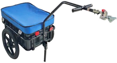 2 in 1 fietsaanhanger bagageaanhanger en trolley transportvoertuig met trekhaak voorzien van dekzeil en luchtbanden universele aansluiting hoog laadvermogen zwart