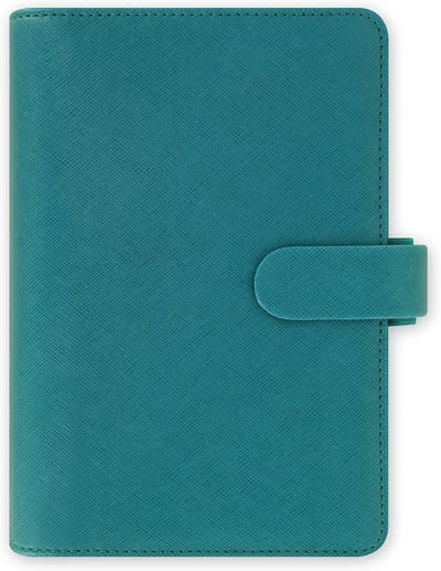 Saffiano Organizer - Persoonlijke Planner - Dagelijkse Planning - Lederlook Cover - Personal Formaat - Aquamarijn