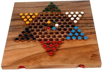 Dammen Set - Houten Spel - Strategisch Spel - Fairtrade Hout - 24x13x3 cm - Natuurlijk Hout