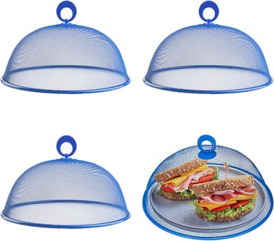 Insectenwerende Voedsel Tent - 4-delige Set voor Barbecue, Picknick en Eten Bescherming (Blauw, 24 cm) - Ideaal voor Buitenactiviteiten, Tuinfeest en Kamperen