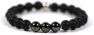 IbizaMen KIDS - jongens - armband - edelsteen - matte onyx - 6mm - 16cm