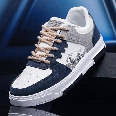 herfst nieuwe heren casual schoenen Outdoor Ademend Platte Schoenen Mode Veterschoenen Sneakers Heren Comfort Trendy Sportschoenen Zapatillas 39 gray