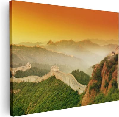 Artaza Canvas Schilderij Bergen - 40x30 cm - Klein - Wanddecoratie Zonsondergang - Muurdecoratie Landschap - Kamer Accessoires Natuur