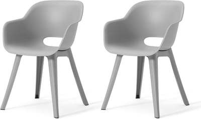 Tuinstoelen - Stoelen voor buiten - Buiten eten - Weerbestendig kunststof - 56.5x55x80 cm - Grijs