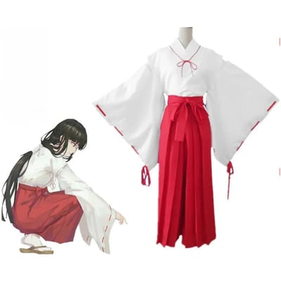Anime Inuyasha Higurashi Kagome Kikyo Cosplay Kostuum Kimonos Pruik Schoenen Sets Halloween Voor Vrouw Mannen L