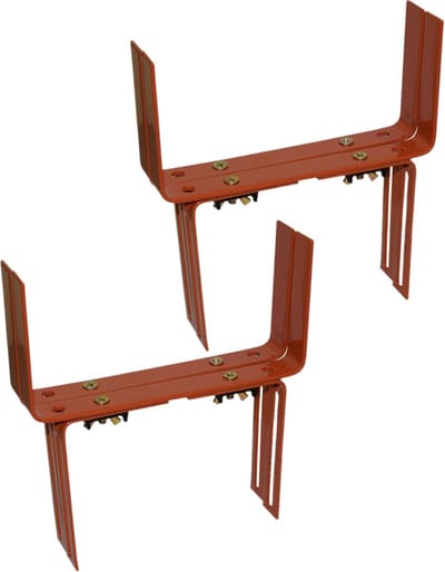 Set van 6 verstelbare metalen balkon/muurbeugels 12 t/m 23,5 cm in de kleur terracotta