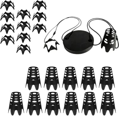 Golf Tees Set - Oefen Tees - Golftraining Thuis - Duurzaam ABS Materiaal - 12 Hoge 12 Korte - Zwart