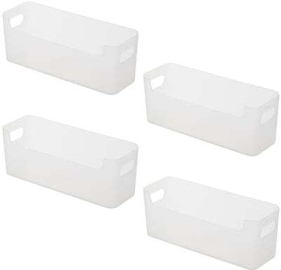Unyqoos ® Transparante Multifunctionele Opbergmanden Set van 4 voor Badkamer en Bureau Organisatie
