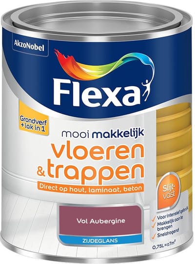 Flexa - Mooi Makkelijk Vloeren & Trappen Zijdeglans - Vol Aubergine - Mengverf - 750 Ml