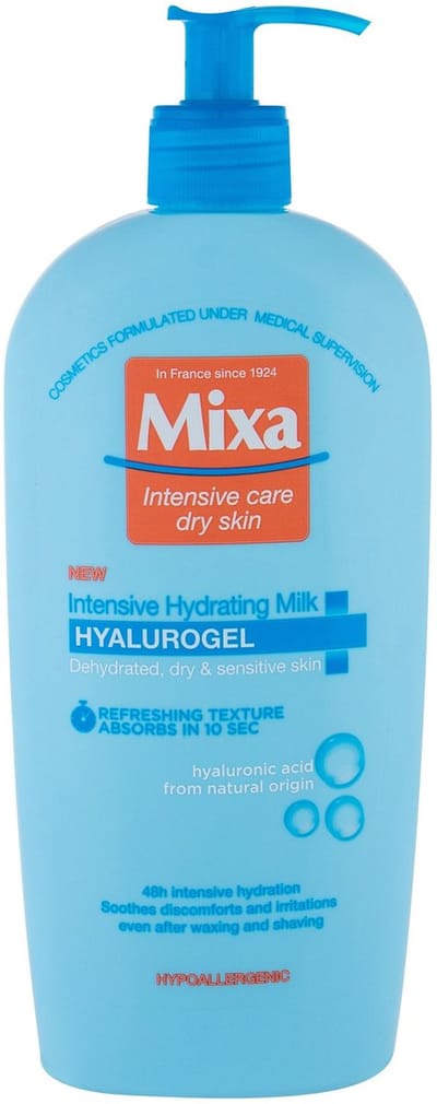 Mixa - Moisturizing Body Lotion for Dry and Sensitive Skin Hyalurogel (Intensive Hydrating Milk) 400 ml - 400ml