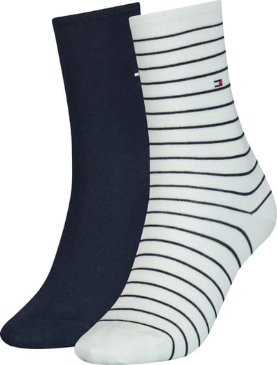 Tommy Hilfiger WOMEN SOCK 2P SMALL STRIPE Vrouwen Sokken Maat 35-38