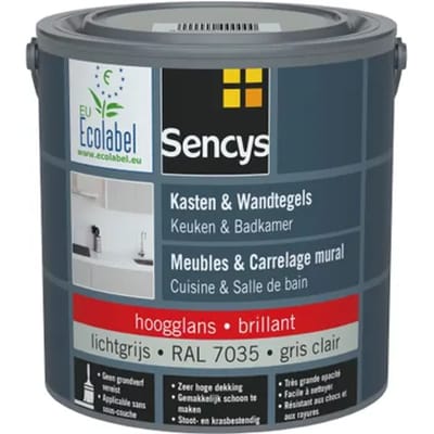 Sencys Lak Voor Wandtegels En Meubels, Keuken & Badkamer Ral7035 Glans 2,5l