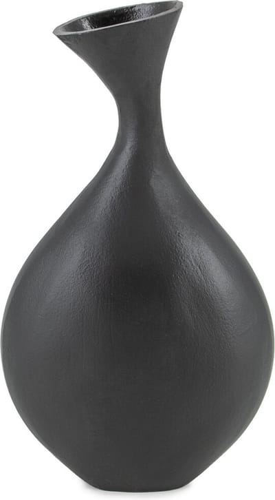HomeBound by KY | Vaas metaal zwart | 23x12x40cm | metalen bloemenvaas
