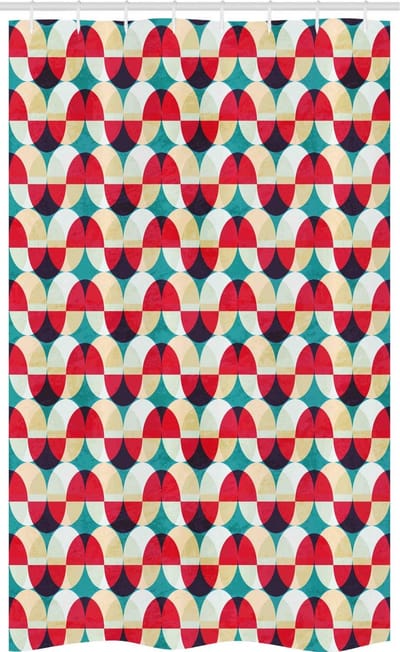ABAKUHAUS Douchegordijn – Moderne Vintage Geometrische Cirkels – 120×180 cm – Groen Zalm