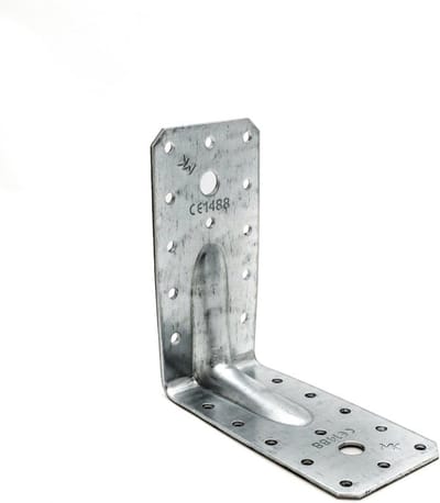 Hoekconnector Roestvrij Staal - Metalen Hoekbeugel - Houtverbindingen Verstevigen - Corrosiebestendig Materiaal - 120x120x60 mm - Staal