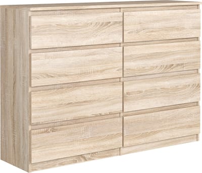 Pro-meubels - Ladekast Ibiza - Licht eiken - 138 cm - 8 lades - Kast - Commode - Slaapkamer