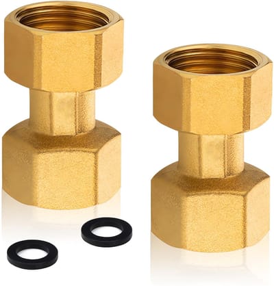 Dailygoods- Schroefverbinding 2 stuks - Messing - Draaibaar - 1/2 inch IG x 1/2 inch IG - Afdichting - Voor waterinstallaties - Fittingen