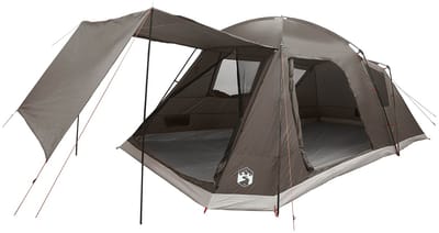 vidaXL - Huisje - Tent - 12-persoons - Bruin - grijs - Polyester - en - Staal