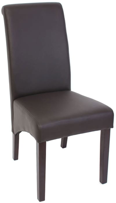 Set van 2 eetkamerstoelen Keukenstoel Stoel M37 ~ kunstleer mat, bruin, donkere poten