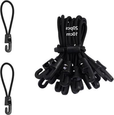 Multifunctionele rubberen spanners met haken voor dekzeilen en tenten - 20 stuks - 10 cm lengte