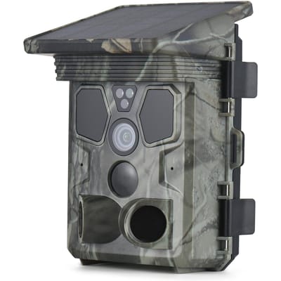 Caméra de Chasse Solaire 4K 50MP Angle de Détection 120 degrés Caméra de Jeu Vision Nocturne Étanche IP65 pour camouflage