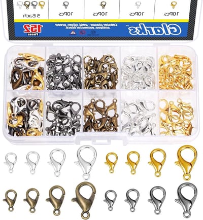 152-delige 12mm 14mm 16mm 18mm Zink Legering Lobster Claw Sluitingen voor Armband en Ketting, Perfect voor Sieraden Maken en DIY Projecten