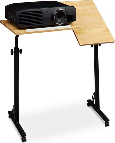 laptoptafel XL - verstelbaar - 110 x 80 x 50 cm - met remmen - laptopstandaard - geel