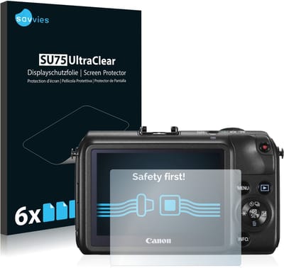 Savvies - Screenprotector voor Canon EOS M - Folie Beschermfolie transparant 6 Stuks