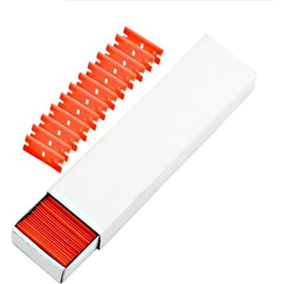 100 stks/set Dubbelzijdig Plastic Scheermesje Label Schoon Scheermes Lijm Remover Vensterglas Schoon Schraper Auto Wrap Sticker Zuigmond 100pcs