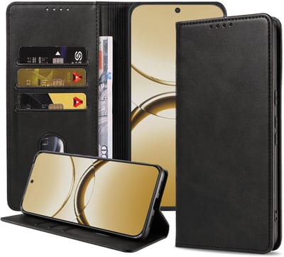 Geschikt voor Oppo Find X8 Telefoonhoesje Kunstleer met Magnetische sluiting en Pasjeshouder Bookcase met Klepje - Walletcase with Cardslot - Zwart - Smartphonica geschikt voor Oppo Find X8 Pro