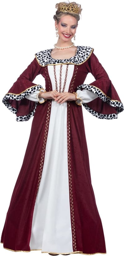 Luxe Koninginnen Jurk Bordeaux - Maat 36