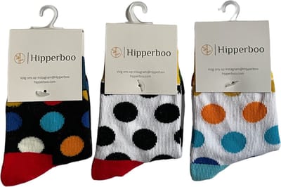 Hipperboo® Kindersokken jongens en meisjes - 3 paar - Maat 20-24 - Stippen - 1 tot 2 jaar oud - Kinderkousen