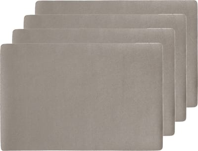 Zeller placemats lederlook - 4x - 45 x 30 cm - taupe - vegan leer - tafel onderleggers