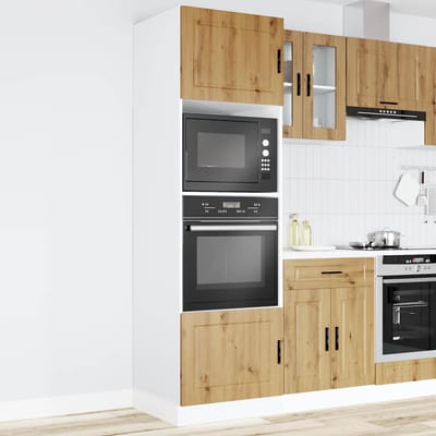 vidaXL - Ovenkasten - 2 - st - Porto - bewerkt - hout - artisanaal - eikenkleurig