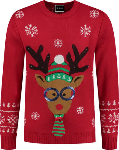 Foute Kersttrui Dames & Heren - Rudolf Met LED - Kerstcadeau Volwassenen - Dames en Heren - Maat S