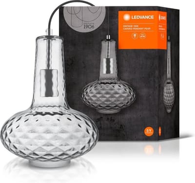 Pendelarmatuur: voor plafond, E27, Vintage 1906® Carved / 220…240 V, body materiaal: glas, IP20, 1-bundel