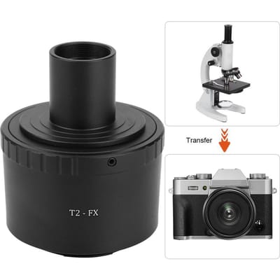 T2-FX Metalen Adapterring voor 23,2 mm T-vatting Microscoop naar voor Fuji FX-vatting Camera black