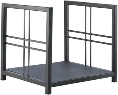 Houthouder Rek - Brandhout Opslag - Haard Gebruik - Stabiel Metalen Frame - Grote Capaciteit - Zwart