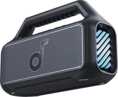 soundcore Boom 2 Outdoor Speaker by Anker - 80W - Subwoofer - BassUp 2.0 - 24H Playtime - IPX7 Waterproof - Floatable - RGB Lights - USB-C - Custom EQ - Bluetooth 5.3 - Geschikt voor buitengebruik: Camping, Strand en Achtertuin - Zwart