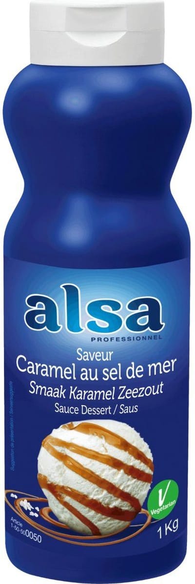Alsa Topping karamel-zeezout - Fles 1 kilo