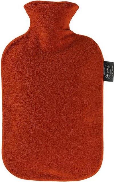 Fashy Kruik met fleecehoes - rood - 2 liter - kunststof - warmwaterkruik - waterkruik