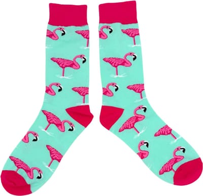 Tutti Footi - Grappige Sokken met roze Flamingo's in het water - Maat 37-41 - Tropische Sokken Dames - Vogel/Dieren