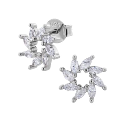 WeLoveSilver oorstekers - 925 zilver - zonontwerp met zirkonia