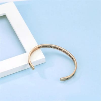 Bracelets d'amitié en acier inoxydable pour sœurs, manchette pour meilleurs amis, bijoux à la mode pour femmes or