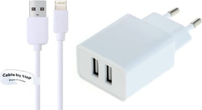 OneOne 2.4A lader met 2 poorten + 0,5m OneOne Lightning kabel. Universele oplader adapter past op Apple iPhone XR, iPhone XS, iPhone XS Max, iPhone 10, iPhone 11, iPhone 11 Pro, iPhone 11Pro Max, iPhone 12, iPhone 12 Mini, iPhone 12 Pro