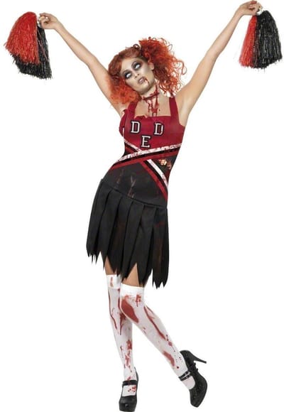 " Zombie Cheerleader kostuum voor dames Halloween outfit - Verkleedkleding - Large"