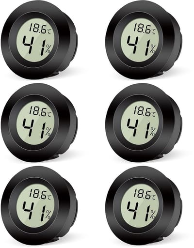 6x Digitale Mini Thermometer en Hygrometer voor Binnen - Temperatuur en Vochtigheidsmeter